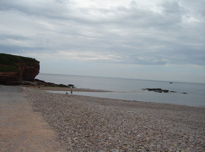 The beach at Budleigh Salterton